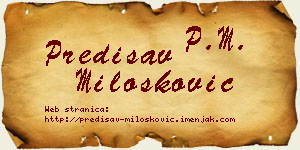 Predisav Milošković vizit kartica